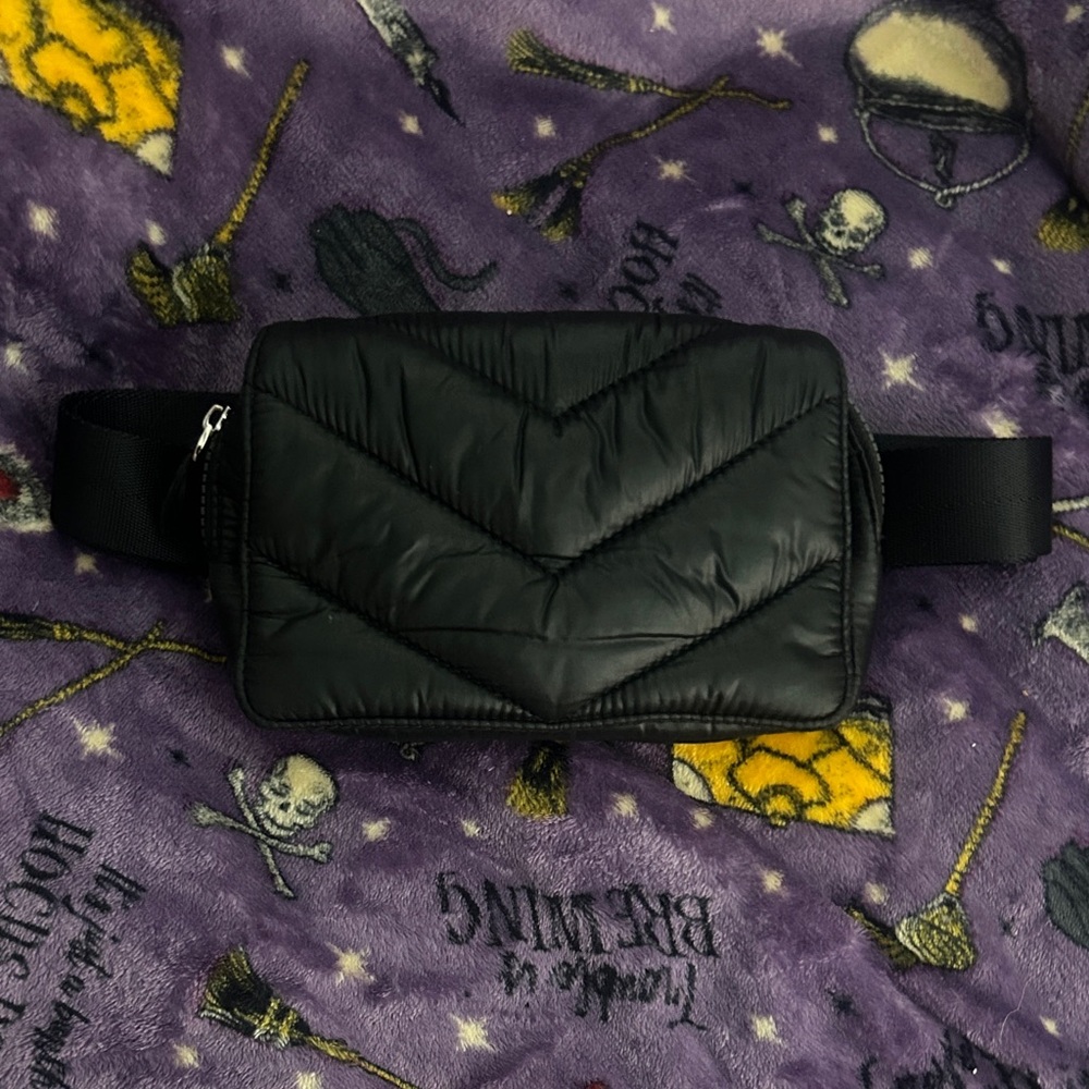 Sleek Black Quilted Mini Bag